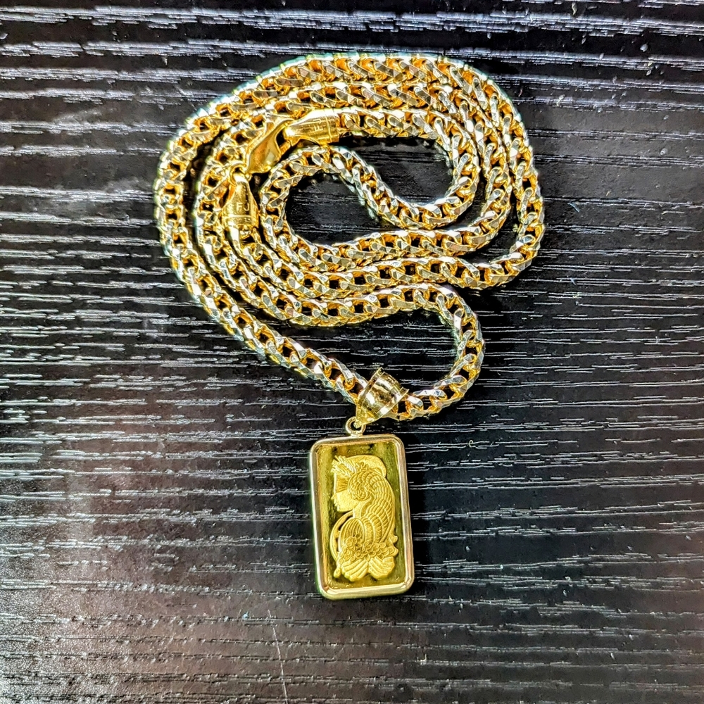 24k gold 9999 fine gold pendant bar - Picture 3 of 6